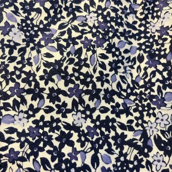 Floral Navy Lavender Print Mini Skirt The Limited Stretch Cotton Blend Sz 8 - Picture 3 of 6